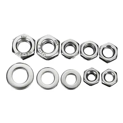 255pcs Stainless Steel Nylon Lock Nuts Full Nuts Washers Kit M4 M5 M6