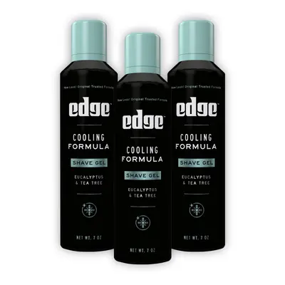 Edge Shave Gel for Men Cooling Eucalyptus & Tea Tree 7oz (3 Pack) - Shaving Gel For Men That Moi