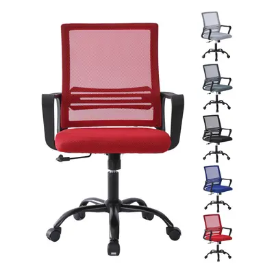 (Red) Adjustable Swivel MESH Chair with Cushion&Support