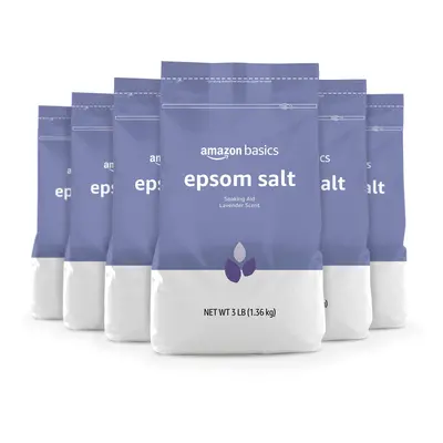 Amazon Basics Epsom Salt Soaking Aid Lavender Scented Pound 6-Pack (Previously Solimo)