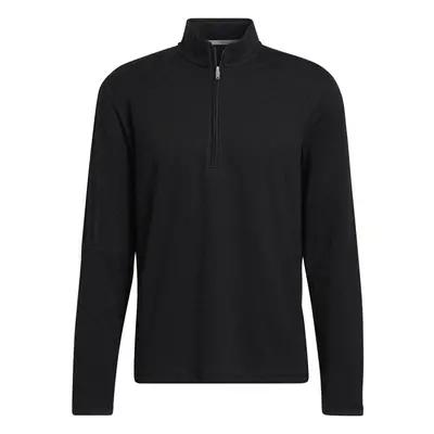 adidas Golf Men's 3-Stripes Quarter Zip Pullover Black Small