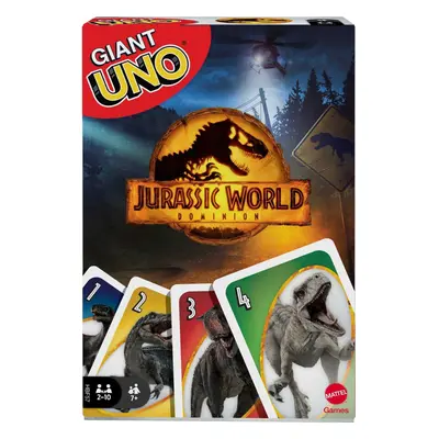 Mattel Games Giant UNO Jurassic World Domination Card Game for Kids & Game Night Oversized Cards