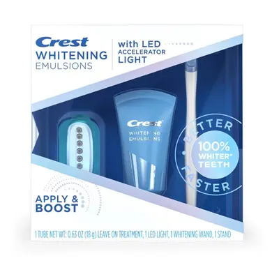 crest Whitening Emulsions Leave-on Teeth Whitening gel Kit With LED Accelerator Light, Oz