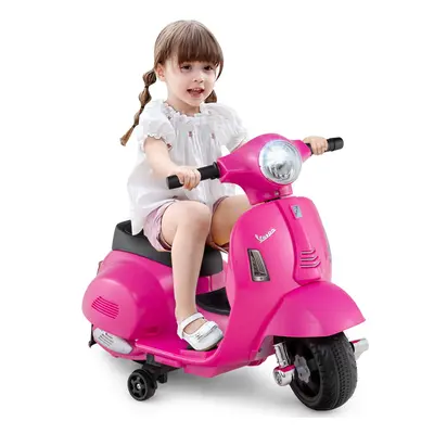 Licensed Vespa Kids Ride on Motorcycle 6VBattery Powered Motorbike-Pink