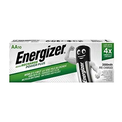 Energizer 2000MAh AA Rechargeable Battery (Pack of 10) - Packaging May Vary