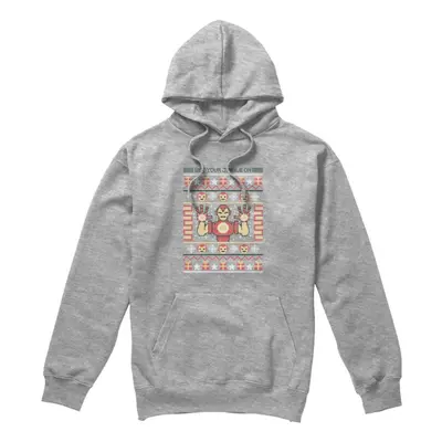 (M, Sport Heather) Iron Man Mens Christmas Sweater Hoodie