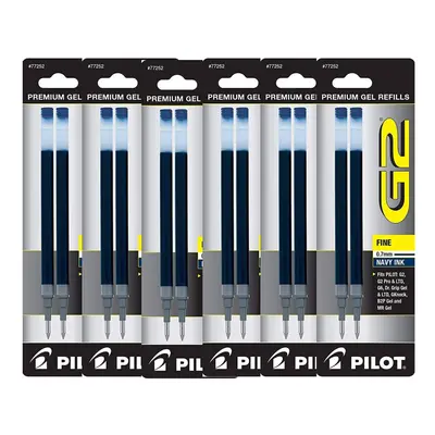 Value Pack of - Pilot G2 Gel Ink Refills for Rolling Ball Pen Fine Point Navy Blue