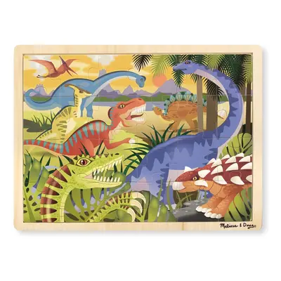 Melissa & Doug Dinosaurs Wooden Jigsaw Puzzle With Storage Tray (24 pcs)