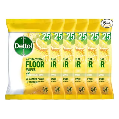 Dettol Antibacterial Floor Wipes, Biodegradable Wipes, Citrus Zest, Multipack Of x Cleaning Wipe