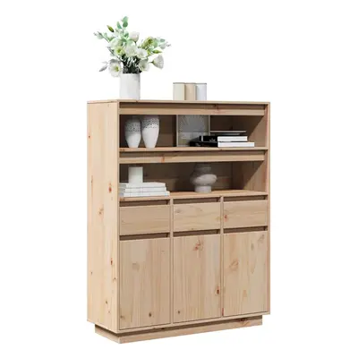 vidaXL Highboard 89x34x116.5 cm Solid Wood Pine side cabinet