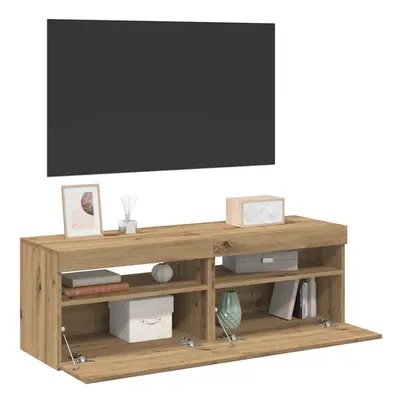 vidaXL TV Cabinets with LED Lights TV Stand pcs Artisan Oak Engineered Wood