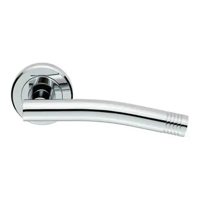 PAIR Round Bar Handle with Arch Concealed Fix Round Rose Polished Chrome