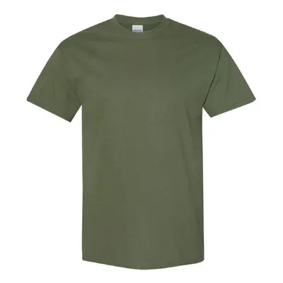 (3XL, Military Green) Gildan Mens Heavy Cotton Short Sleeve T-Shirt (Pack Of 5)