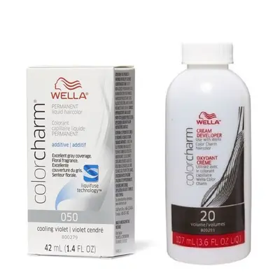 (O50, Dev (Vol.20) 3.6oz) Wella Color Charm T10 Pale Blonde Permanent Liquid Hair Toner