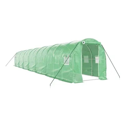 (green, x x m) vidaXL Greenhouse Walk in Greenhouse with Steel Frame Patio Outdoor Grow House