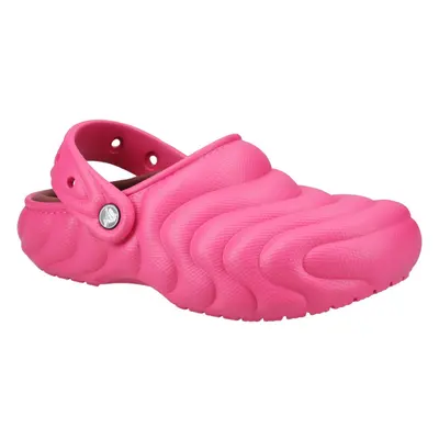 (Pink, (Adults')) Crocs Classic Lined Overpuff Thermoplastic Women's Dragon Fruit Clogs