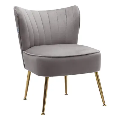 Modern Armless Wingback Accent Chair with Gold Legs