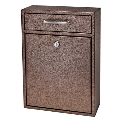 Mail Boss High Steel Locking Mounted Mailbox-Office Drop Comment Letter Deposit Bronze Tamper-Pr