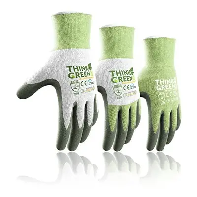 Gardening Gloves for Women and Men, Pairs Recycled Polyester Garden Gloves with Rubber Coated, G