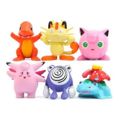 (6pcs) 12pcs Pokemon Figure Pikachu Kids Toy Cake Topper