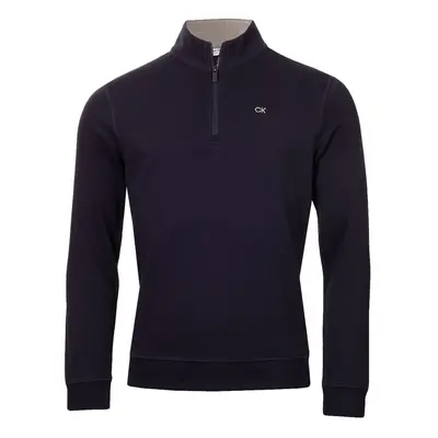 (XXL, Navy) Calvin Klein Mens Rocky Half Zip Supersoft Stretch Golf Sweater