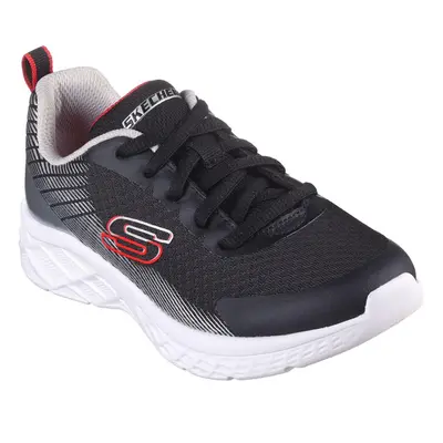 (12 UK Child, Black/Silver/Red) Skechers Boys Microspec II Vovrix Trainers