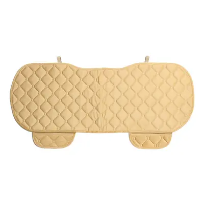 (Beige) Universal Rhombus Rear Row Car Seat Cover Small Mat Auto Chair Cushion