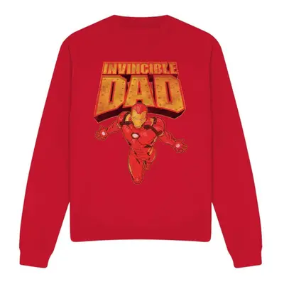 (S, Red) Iron Man Unisex Adult Invincible Dad Flying Fathers Day Sweatshirt