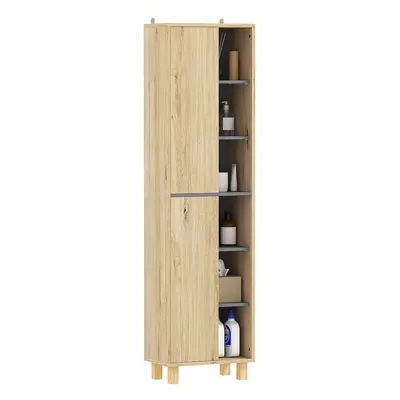 HOMCOM Bathroom Storage Unit with Open Compartments and Shelves