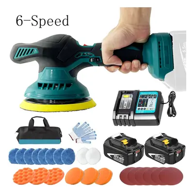 Repalce for Makita DPO600Z 6'' Cordless Car Polisher Buffer Sander Polishing Machine+2 Battery+C