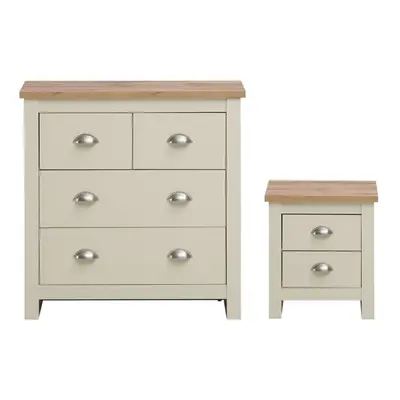 Lisbon Piece Bedroom Set Drawer Chest Drawer Bedside Table Cream