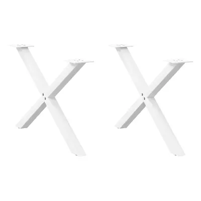 (white, x (42-43) cm (40 mm)/ pcs) vidaXL Dining Table Legs X-Shaped Desk Legs Kitchen Metal Fur