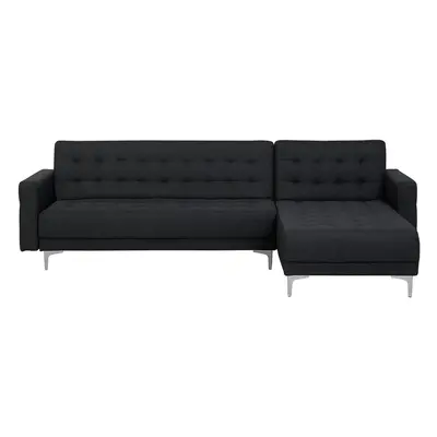 Corner Sofa ABERDEEN Graphite Grey Fabric Left Hand