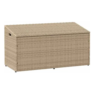 (beige) vidaXL Garden Storage Box Beige 110x50x58 cm Poly Rattan garden storage box