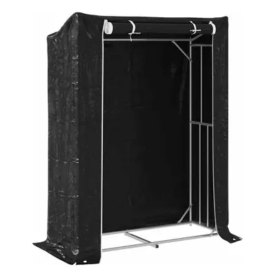 (150 x x cm) vidaxL Firewood Rack with Rain Cover 100.5x100.5x110.5 cm Galvanised Steel