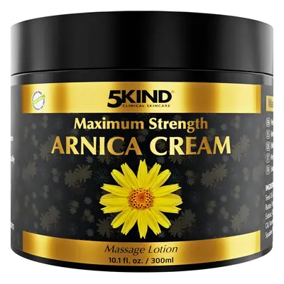 5kind Extra Strong Arnica Cream Massage Lotion 300ml - Fast Acting Arnica Cream for Bruising and