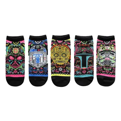 STAR WARS Sugar Skull Ornate Juniors/Womens Pack Ankle Socks Size