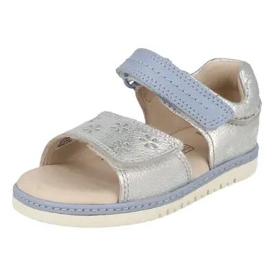 (UK 4.5 Infant, Silver) Infant Girls Clarks Summer Sandals Tika Ice - F Fit