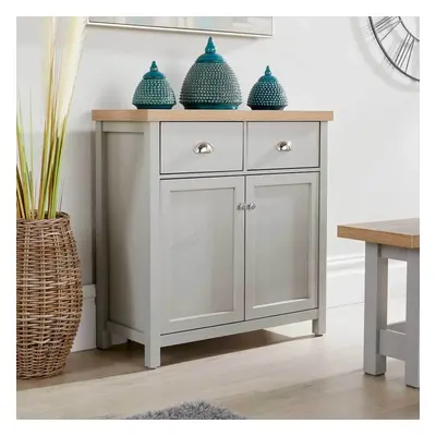 Grey Oak Sideboard Door Drawer Storage Cupboard With Shelf and Metal Handles