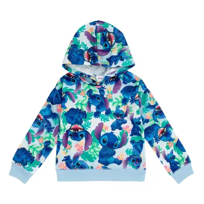 Disney Lilo & Stitch Little Girls Fleece Pullover Hoodie Blue