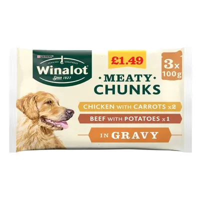 Winalot Meaty Chunks in Gravy x 100g (300g) (Pack of 12)