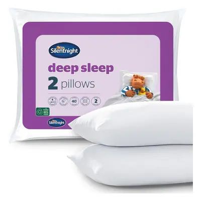 Silentnight Deep Sleep Pillows Pack Medium Support Comfortable Hollowfibre Bed for Front, Back a