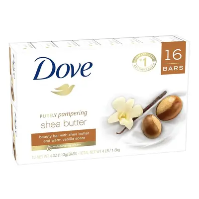 Dove Purely Pampering OZ Shea Butter Bar Soaps, Warm Vanilla Scent, OZ, White