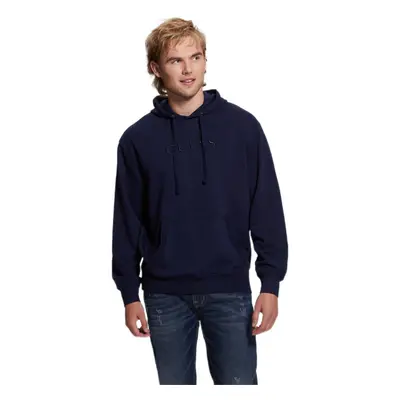 GUESS Men's Finch Terry Washed Hoody Smart Blue Multi