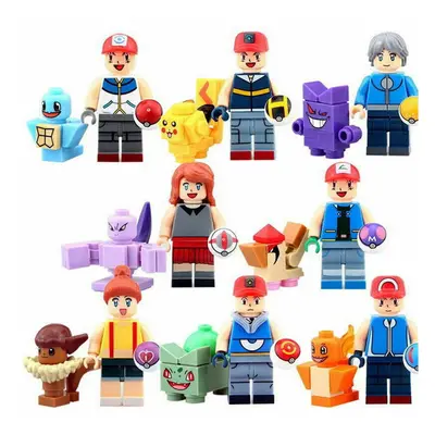 Child 16Pcs Pokemon Go POKEMON Mini Figures PIKACHU Building Block Toy