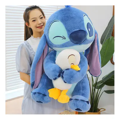 (60cm) Hold Duck Stitch Blue Cartoon Stitch Stuffed Teddy Pillow Children Toy Birthday Present G