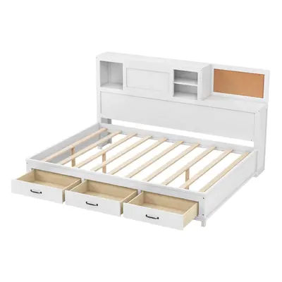 Daybed Frame with Storage Drawers Double Guest Bed