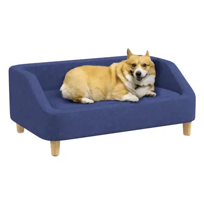 PawHut Dog Sofa Bed Cat Sofa w/ Soft Cushion for Small Medium Large Dogs Blue