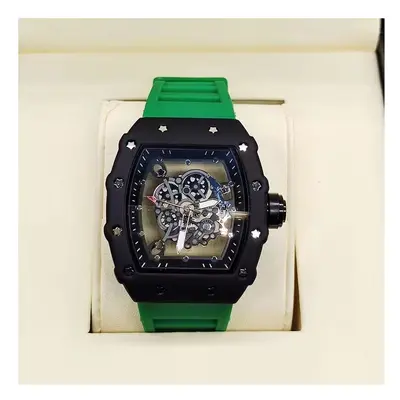 (Green) Richard 3-pin transparent bottoming full function men's watch top brand luxury watch men