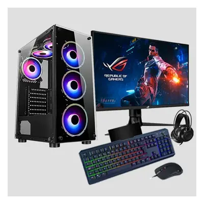 Gaming Intel Quad Core i3 16GB RAM 1TB HDD + 128GB SSD GT730 2GB PC Bundle & Speakers BLACK RGB